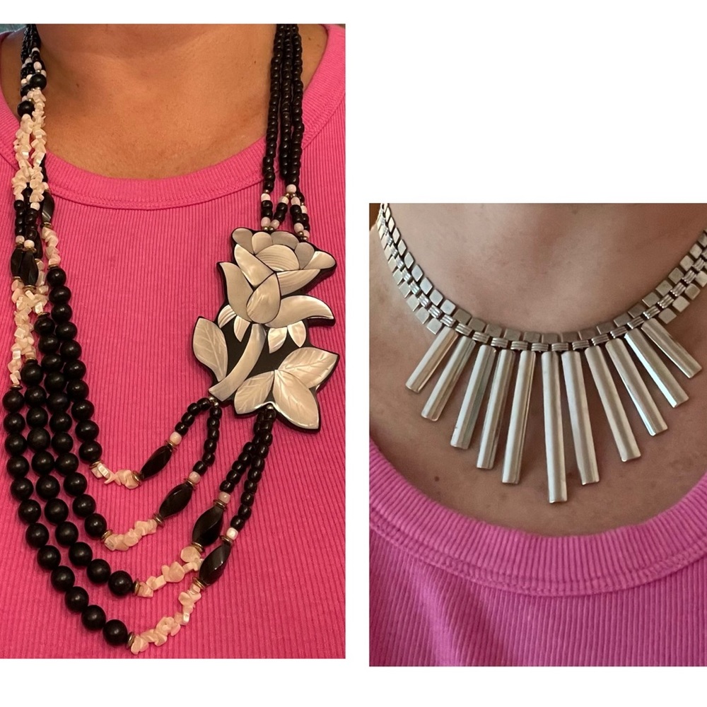 2 Vintage Art Deco style necklaces.